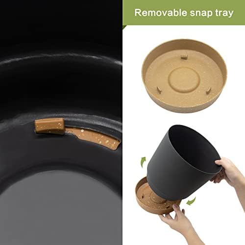 QCQHDU 12 inch Plant Pot, 2 Pack Planters for Indoor Plants with Drainage Holes & Saucer, Outdoor Flower Pots Home Garden Modern Decor - Image 4
