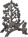 Cast Iron Garden Hose Holder Heavy Duty - Rustic Wall Mount Water Hose Hanger Reel Organizer, Decorative Birds & Branch Design, Vintage Outdoor Garden Yard Patio Storage Rack, Black-Brown by RIXIGOOD