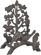 Cast Iron Garden Hose Holder Heavy Duty - Rustic Wall Mount Water Hose Hanger Reel Organizer, Decorative Birds & Branch Design, Vintage Outdoor Garden Yard Patio Storage Rack, Black-Brown by RIXIGOOD