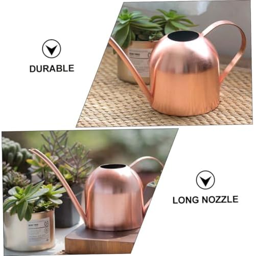 Stainless Steel Watering Container Pink Gold Long Spout Gentle Sprinkle Indoor Outdoor Plants Ergonomic Handle Lightweight Garden Pot - Image 4