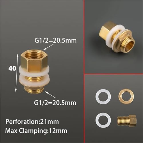 8PCS Brass Tank Fittings Silicone Gasket Copper Tubing Fish Tanks Connectors Garden Irrigation Hose Adapter(6) - Image 2