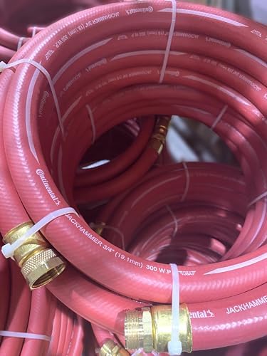 Heavy Duty 3/4" x 25ft 300psi Red Industrial Water Hose, Standard GHT Fittings Concrete Pump Parts Washout Ready Mix (H07525-WATER) - Image 2