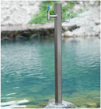 Floor Mounted Faucet Outdoor Water Pipe Vertical Fountain Irrigation Column,Stainless Steel Hexagon Vertical Garden Water Column with Faucet - Free Standing Insulation Antifreeze for Efficie by Unknown