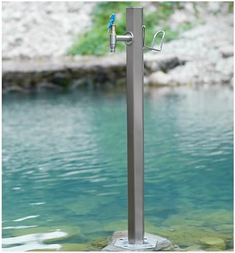 Floor Mounted Faucet Outdoor Water Pipe Vertical Fountain Irrigation Column,Stainless Steel Hexagon Vertical Garden Water Column with Faucet - Free Standing Insulation Antifreeze for Efficie by Unknown