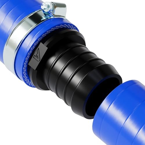 PVC Barbed Straight Pipe Reducer - Corrugated Hose Reducing Joiner & Coupling Adapter Fitting(Blue,70mm to 51mm (2 3/4" to 2")) - Image 5