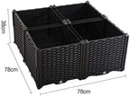Hershii Square Gardening Raised Bed Kits DIY Plant Growing Container Plastic Vegetables Herbs Flowers Large Deepened Planter Box for Balcony, Patio, Yard - Black - 30.7 X 30.7 X 14.96 Inches - Image 2