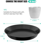 6 Pack Plant Saucer 12 14 16 18 20 22 Inch Plastic Plant Tray, Sturdy and Durable Flower Pot Container Accessories Plant Pot Saucers for Indoor and Outdoor (18 Inch, Black) - Image 2