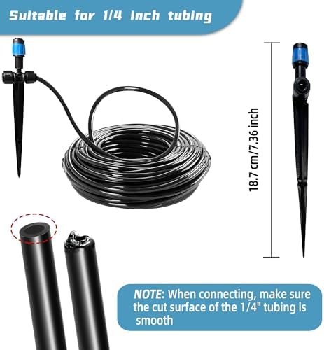 40PCS Push-to-Connect Drip Irrigation Emitters for 1/4 inch Irrigation Tubing, Two-Way Connection Adjustable Vortex Drip Emitters with Stake, Irrigation Dripper Sprinklers for Drip Irrigation System - Image 2