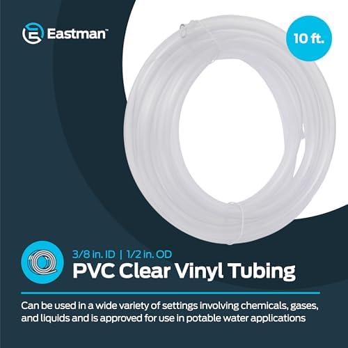 Eastman PVC Clear Vinyl Tubing, 10 Foot Length, 98620, 3/8 in. ID x 1/2 in. OD (Pack of 10) - Image 2