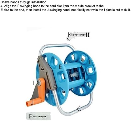 FLEXMAN Water Hose Reel Cart, G1/2 Zero Rust Upright Hose Reel, Heavy Duty Gardening Waterpipe Cart, Multi Purpose Steel Garden Floor Mount Hose Reel for 30M Hose - Image 4