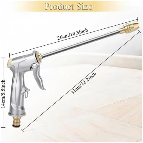 Heavy Duty Metal Garden Hose Nozzle High Pressure Pistol Grip Sprayer 4 Spray Modes for Efficient Watering(SIZE B) - Image 2