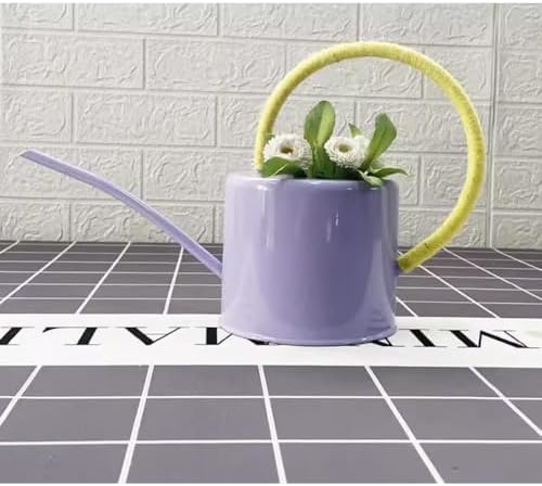 Metal Watering Can,Retro Style Gorgeous Long Spout/Iron Watering Can Gardening Tool 1.7 L (Purple) - Image 2