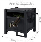 Garden Hose Reel Hideaway Storage Box，Resin Outdoor Container，Outdoor Garden Hose Reel Storage，Garden Hose Holder & Hose Reel for 100FT 5/8 Inch Water Line，No Assembly Required - Image 2