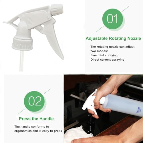 30 Pack Spray Bottle Nozzles, Heavy-Duty Stream Trigger Spray Nozzle Replacement Parts Adjustable Head Sprayer with Mist Stream Sprayer Fits 8oz /16oz Spray Bottles Round 28/400 Neck Bottles - Image 3
