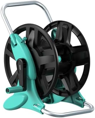 Garden Hose Reel Cart,Hose Holder Up to 50-100 Feet of 5/8" Hose,Wall Mounted Water Hose Reel,Portable Hose Reels for Outside Car Washing, Watering by Unknown