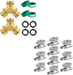 Hourleey 2 Way Garden Hose Splitter + Straight Stop Valve by Hourleey