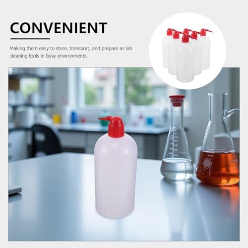 Luxshiny Plastic Wash Bottle 1000ml 6 Pack Narrow Mouth Refillable - Image 3