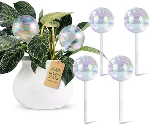 Soilagua Large Rainbow Plant Watering Globes, Extra-Thick Glass, 6 Pack by SoilaguaDirect
