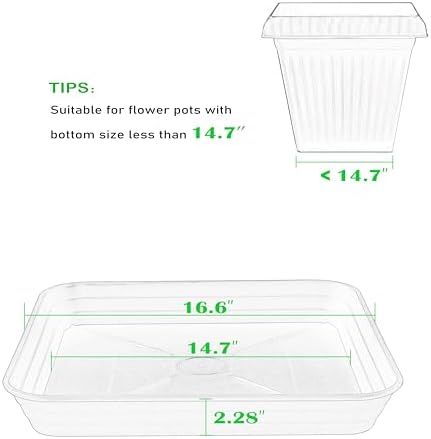 4 Pack Square Plant Saucer Tray 16 inch, Heavy Duty Plastic Plant Saucers for Indoors Outdoor, Flower Plant Drip Trays for Pots, Square Seed Starting Tray, Seedling Growing Trays - Image 2
