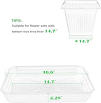 4 Pack Square Plant Saucer Tray 16 inch, Heavy Duty Plastic Plant Saucers for Indoors Outdoor, Flower Plant Drip Trays for Pots, Square Seed Starting Tray, Seedling Growing Trays - Image 2