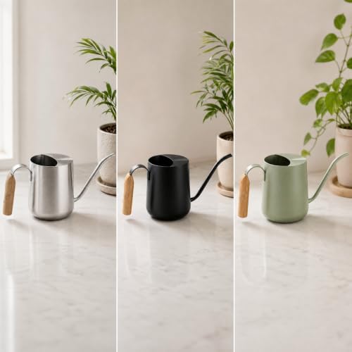 Stainless Steel Watering Can Gooseneck Watering Can Modern for Houseplants, Balconies, Green - Image 4