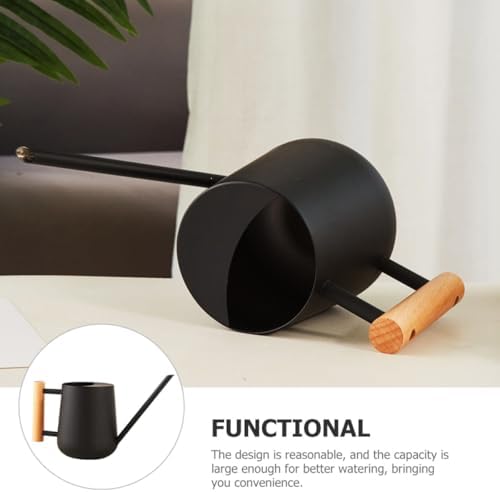 900ml Black Iron Watering Can with Long Spout and Handle - Image 3