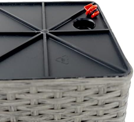 Square Wicker Self-Watering Planters, 2-Pack, Gray - Image 7