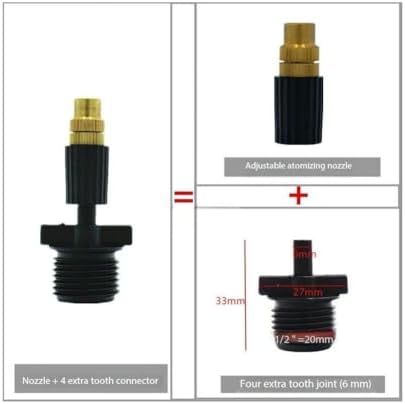 Adjustable Flow Brass Spray Nozzle + Connector Drip Irrigation Nozzle Outdoor Botanical Garden Courtyard Greenhouse Cooling Spray System 50pc Copper Nozzle +4 Points External Thread - Image 2