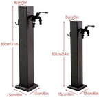 Faucet 304 Stainless Steel Outdoor Vertical Square Garden Water Column, with Faucet and Hose Stand,60cm/24in - Image 2