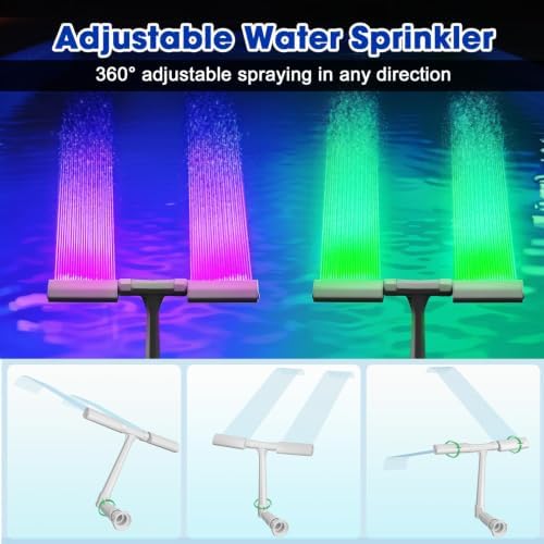 Pool Fountain for Above and Inground Pools, APP Smart Control Pool Lights with 16 Color LED Lights, Waterfall Sprinkler and Adjustable Dual Sprayer for Swimming Cooling Outdoor - Image 6