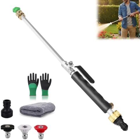 Garden Hose Nozzle High Pressure Washer with 3 High-Pressure Nozzles, High Pressure Wand for Garden Hose, Garden Hose Attachment for Patio Outdoor Cleaning (Set A-3Nozzles) by WarmCozyHome
