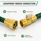 50 FT Premium Non-Expanding Garden Hose Ultra Lightweight, 50FT Watering Hose with 10 Function Nozzle, Kink & Tangle-Free, Leakproof & Pressure Resistant for Yard/Lawn/Camping (Black&Green) - Image 2