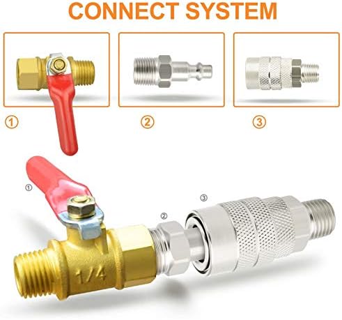 GASHER 1/2-Inch NPT Male Industrial Air Plug,1/4-Inch High Flow Pneumatic Plugs 300PSI (20-Pack) - Image 3