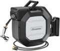 5/8" x 100 ft Heavy Duty Retractable Garden Hose Reel Black by Spaceandtimesaver