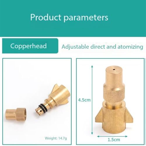 Irrigation Nozzles Adjustable Copper Atomizing Nozzles Drip Irrigation Sprayers Garden Cooling Irrigation Equipment Brass Aircraft Nozzle 10pc - Image 2