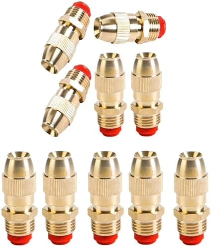 5/10 Pieces Brass Mist Nozzle, 1/2 inch high Pressure Spray Nozzle, Adjustable Atomization System Nozzle, Atomizer Outdoor Plant Garden Terrace Greenhouse Brass 10pcs by Unknown
