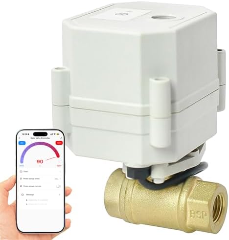 DN15 WiFi Remote Control Smart Water Valve,1/2” DC5V-DC12V Brass Electric Ball Valve by ILSY-IVA