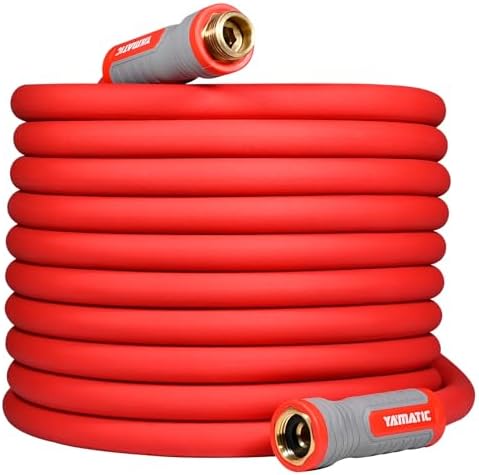 YAMATIC 75FT Garden Hose 5/8", Brass Swivel Handle Burst 600 PSI by YAMATIC