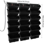 Self-Watering Wall-Mounted Planter, 18 Pots Wall Mounted Plastic Plant Grow Pot Vertical Garden Planter with Intelligent Control & Adjustable Irrigation System for Indoor Outdoor (Black, 18 Pots) - Image 6