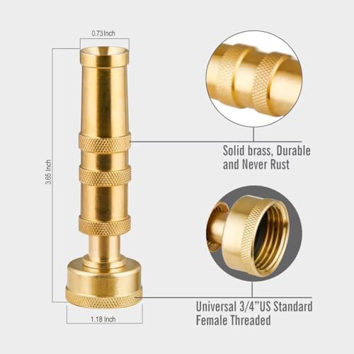 SKYWARD 50ft Stainless Steel Garden Hose, Brass Nozzle,Leakproof,Kink Free - Image 5