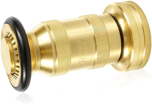 Happy Tree 1-1/2" NST/NH Fire Hose Nozzle 100 psi 85 gpm Brass Fire Equipment Heavy Duty Industrial Jet Fog Spray Nozzle Slim Neck by HAPPYTREE
