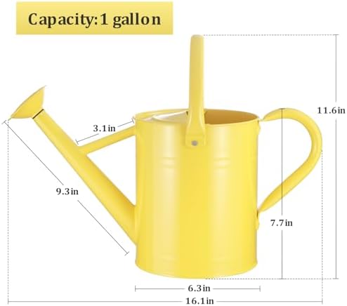 1 Gallon Watering Can for Outdoor&Indoor Plants，Yellow - Image 5