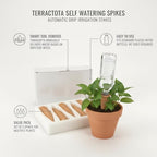 5-Pack Terracotta Self Watering Spikes for Plants, Drip Irrigation Stakes for Standard Bottles, Brown Ceramic Garden Accessories - Image 4