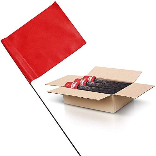Red Marking Flags 1000 Pack - 4x5x15 Inch Red Flags for Yard - Markers For Lawn, Irrigation, Landscaping, Survey & Sprinkler Head Marking by ACESupply