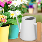 Watering Can White with Long Spout, Stainless Steel Retro 1000ml - Image 4