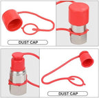3/4’’ NPT Skid Steer Hydraulic Couplers, Bobcat Flat Face Quick Connect Fittings with 2PCS Dust Covers - Image 5