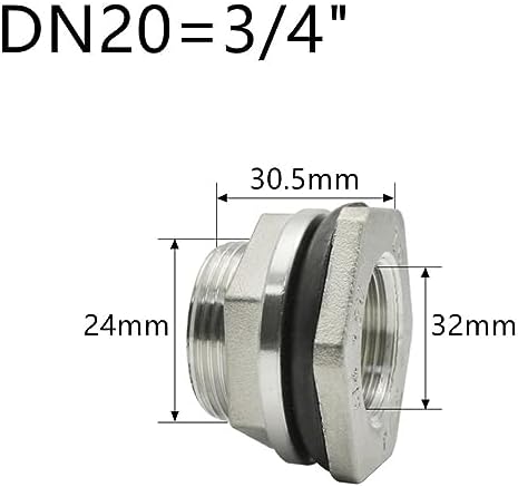 Hose Connector BSP Female Thread 304 Stainless Steel Pipe Fitting Coupler Water Tank Hole Drain, for Home Garden Hose Connectors Adapter Fitting(DN20) - Image 2