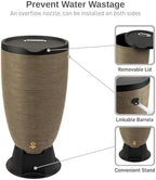 RTS Home Accents 50-Gallon Newport Rain Barrel with Stand and Removable Lid, Sandstone Color - Image 4