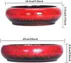 ARTKETTY Succulent Pots with Drainage Trays Set of 2, Ceramic Planters - Image 5