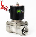 U.S. Solid 1-1/4 in Stainless Steel Electric Solenoid Valve, AC 110 V, Normally Closed, FKM Seal, 24 Cv, Semi-Direct, for Water Air Gas and Fuel by USSolid